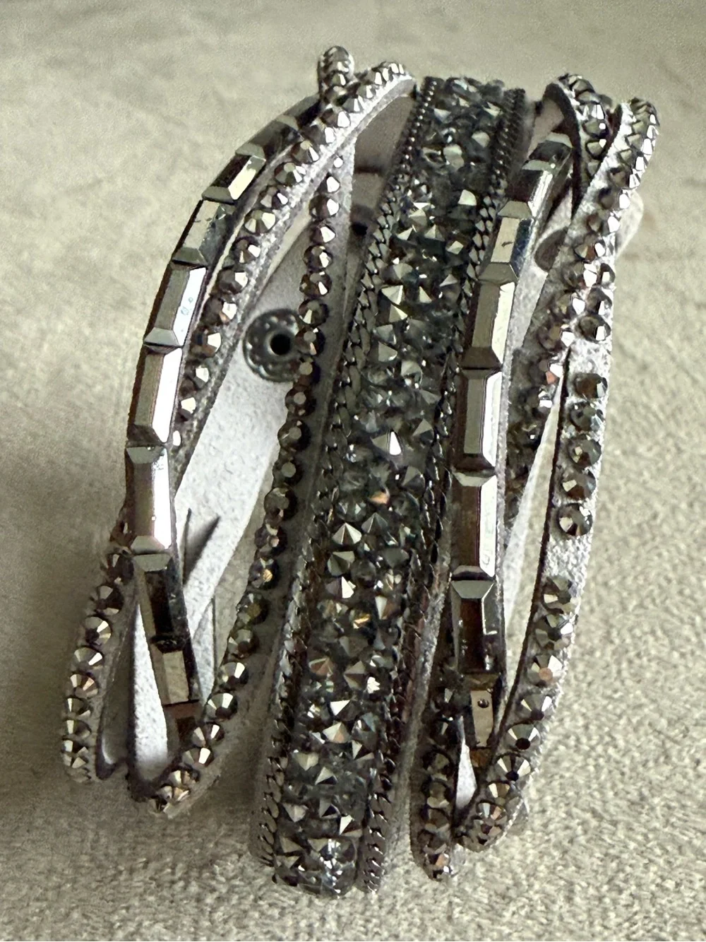 Crystal Multi-Row Wrap Bracelet - Silver